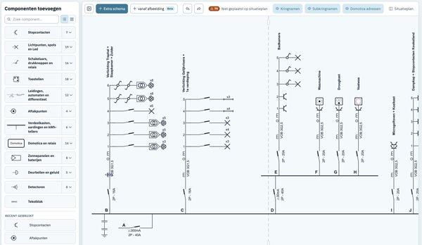 Le schéma unifilaire importé avec ses circuits et symboles modifiables dans l’éditeur.