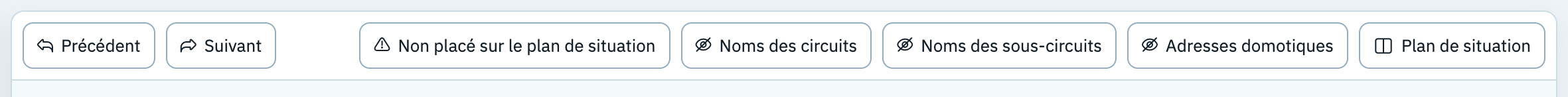 Barre d'outils du schéma unifilaire